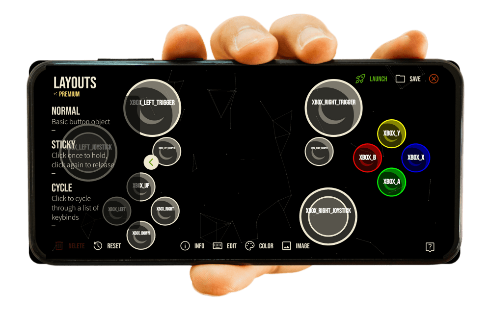 Neon Controller custom on-screen buttons